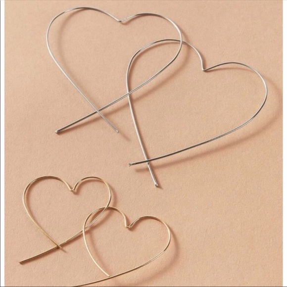 HEART SHAPE HOOP EARRINGS!!!!! - Picture 3 of 3